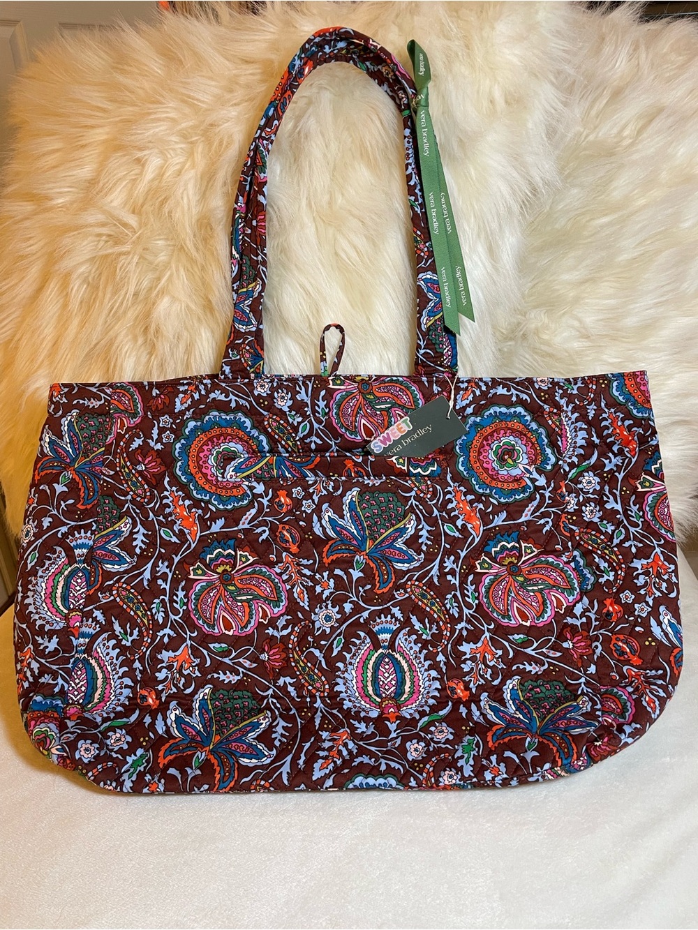 Vera Bradley - Hathaway Tote - Brown Orange Blue Floral. Marrakesh Cinnamon. NWT